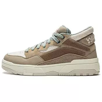 Li Ning Wei Wu Mid удобные универсальные нескользящие износостойкие кроссовки для скейтбординга мужские кроссовки коричневые AGCU155-2 40