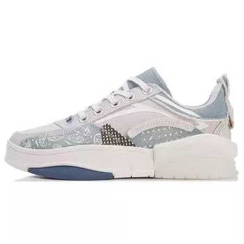 Li Ning Wei Wu Zen Elastic Classic Low-Top Скейтерские туфли Женские Скейтерские туфли Серо-голубые AGCR214-2 35