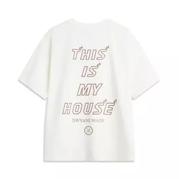 Li Ning X Adam Artist Collaboration Wade Series Letter Round Neck Удобная дышащая универсальная свободная футболка с коротким рукавом Мужские футболки AHSU841-1 L
