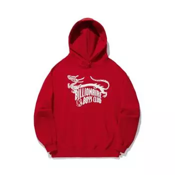 Li Ning X Billionaire Boys Club Коллаборация Серия Ежедневное Процветание Узор Года Дракона Логотип с Буквами Принтованная Толстовка Худи Унисекс Красный AWDU669-3 XXL