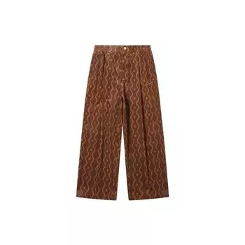 Li Ning X Bruce Lee Collaboration Kung Fu Series Loose Pattern Corduroy Casual Pants Men pants Clay-Brown AKXT785-2 M