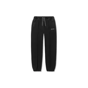 Li-Ning X Bruce Lee, однотонные повседневные свободные эластичные вязаные спортивные штаны со средней талией, мужские брюки черного цвета AKLTC45-3 M