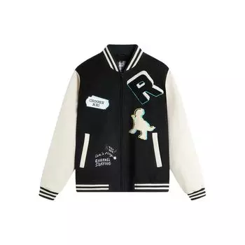 Li Ning X Disney Collaboration Hugging Dragon Series Letter Pattern Вышитый длинный рукав бейсбольный воротник Свободная повседневная куртка Мужские куртки AFDU485-1 S
