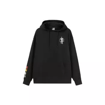 Li Ning X Disney Collaboration Series Printed Loose Pullover Hoodie Men Hoodies Black AWDR445-1 M