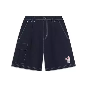 Li Ning X Disney Collaboration Серия «Зверополис» Мультяшные вышитые повседневные шорты Женские шорты Черные AKST246-2 S