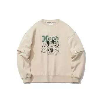 Li-Ning X Disney Joint Fashion Series, спортивная толстовка с круглым вырезом и полумолнией с принтом, женская толстовка, маниока-абрикос, AWDR140-3 XXL