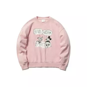 Li-Ning X Disney Joint модная серия с мультяшным принтом, спортивный пуловер свободного кроя, женский свитер, розовый AWDR380-3 M