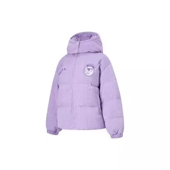 Li Ning X Disney Monsters University Cartoon Print Свободная куртка с капюшоном для женщин Верхняя одежда Rose-Purple AYMT108-3 L