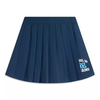 Li Ning X Disney Monsters University Collaboration Letter Print Средняя талия Универсальная дышащая юбка Брюки Повседневные шорты Женские шорты ASKU126-2 M