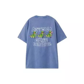 Li-Ning Свободный повседневный пуловер с круглым вырезом X Disney Muppets Collection, футболка с короткими рукавами и принтом, топы унисекс, фиолетовый AHSR839-1 L