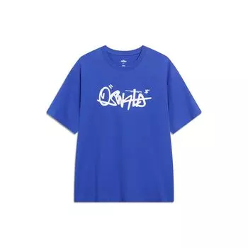 Li-Ning Футболка унисекс с коротким рукавом и принтом мультфильмов и букв серии X Disney Oswald, цвет ярко-синий AHST313-3 XL