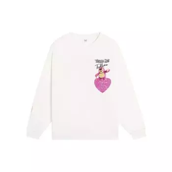 Li Ning X Disney Pixar Strawberry Bear Series с рисунком из мультфильма, флисовая толстовка с круглым вырезом и длинными рукавами, женская толстовка белого цвета AWDSG04-1 XL