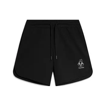 Li Ning X Disney Sampu Rabbit Collaboration Series однотонные прямые повседневные шорты со шнуровкой женские шорты черного цвета AKSU712-1 S
