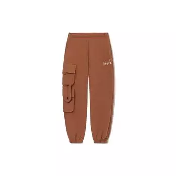 Li Ning X Disney Tigger Series Letter Вышитые боковые карманы Свободные манжеты Повседневные брюки Мужские брюки Mumbai-Brown AKLS479-3 L