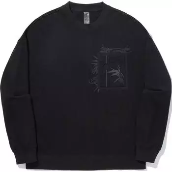 Li Ning X Джеки Чан Коллаборация Серия Кунг-фу Однотонный Свободный Крой Свитшот с Круглым Вырезом Повседневный С Длинным Рукавом Мужской свитшот AWDUB17-3 M