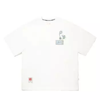 Li Ning X Henry Jones Коллаборация Художника Свободный Крой Спортивный Минималистичный Буквенный Универсальный Принт с Логотипом Бренда Круглый Вырез Футболка с Коротким Рукавом AHSV419-1 L