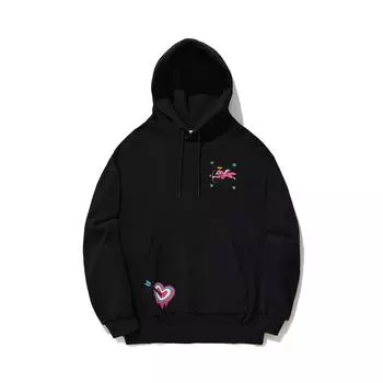 Li Ning X Icecream Collaboration Серия Heartbreaker Логотип с буквами Повседневная спортивная толстовка Унисекс худи Черный AWDU843-2 L