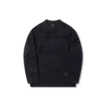 Li Ning X Jackie Chan Kung Fu Series однотонный свободный свитер с длинным рукавом вязаный мужской свитер угольно-черный AMBT125-3 M