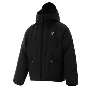 Li Ning X Nine Point Nine Коллаборация Спортивный Стиль Жизни Серия Однотонная Толстовка с Капюшоном на Молнии Дышащая Универсальная Пуховая Куртка Мужская Верхняя Одежда AYMU649-4 S