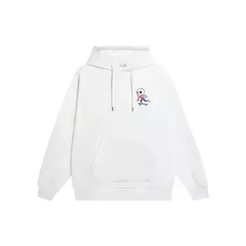 Li-Ning X Pablo Ientile однотонная хлопковая толстовка с капюшоном и завязками на шнурке с капюшоном унисекс белая AWDS913-3 XXL