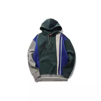 Li-Ning X Panda Joint Series сращенный пуловер свободного покроя с капюшоном, мужская толстовка с капюшоном, темно-зеленый AWDPD45-1 L