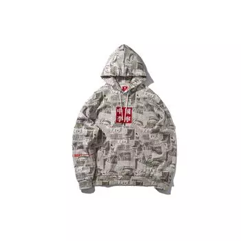 Li Ning X Peoples Daily New Media Collaboration Пары Пуловеры с капюшоном Унисекс толстовки Многоцветный AWDP965-1 XL