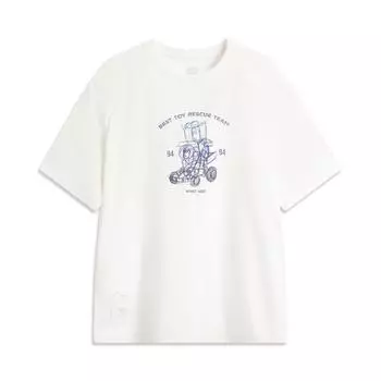 Li Ning X Серия Disney История игрушек Американский повседневный стиль Простой принт Cool Dry Удобная Дышащая Футболка с круглым вырезом и коротким рукавом AHSV687-1 S