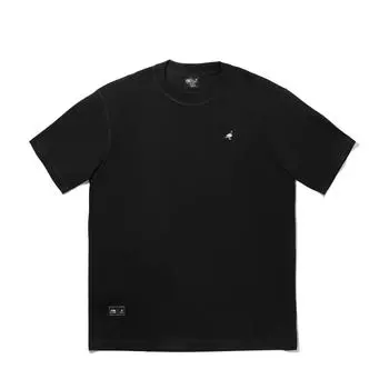 Li Ning X Staple Серия Коллабораций Однотонная Футболка с Круглым Вырезом Повседневная с Принтом Букв и Коротким Рукавом Мужские Топы Черный AHSV713-3 M