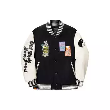 Li Ning X Steven Harrington Collaboration Letter Embroidery Graffiti Однобортная куртка Мужская куртка черного цвета AJMT301-1 S