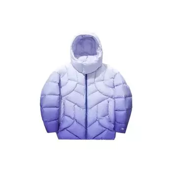 Li Ning X Steven Harrington градиентная молния с капюшоном толстый пуховик мужская верхняя одежда белый фиолетовый синий AYMT377-2 L
