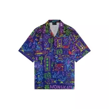 Li-Ning X Steven Harrington мультяшный принт повседневная рубашка мужские топы многоцветный ASHS911-1 M