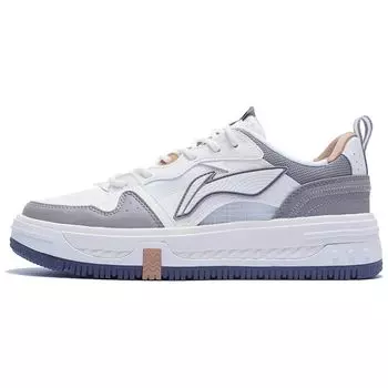 Li Ning Xing Chuan V2 противоскользящие прочные низкие кроссовки для скейтбординга мужские белые серые AGCT143-3 39