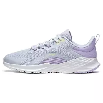 Li Ning Yangfeng Удобные повседневные кроссовки из ткани с амортизацией, нескользящие, износостойкие, с низким верхом, женские кроссовки синего и фиолетового цвета ARST018-3 36