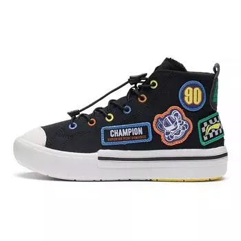 Li Ning Youth Childrens Smoke Scene Удобные повседневные спортивные высокие кроссовки Детские кроссовки Черные YKCS124-1 38
