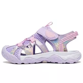 Li Ning Youth Childrens Trekking 1.5 Sports Lifestyle Series Color Block Sandals Детские сандалии Фиолетовый YKUT016-2 37