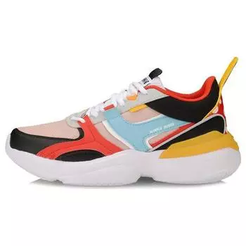 Li Ning Zheng Rong 92 амортизирующие нескользящие низкие повседневные туфли женские кроссовки розовые черные AGLP086-8 35