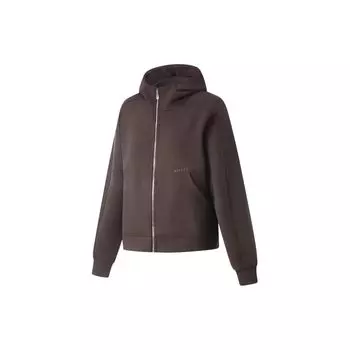 Li-Ning Женская толстовка Fitness Series Solid Color Loose Fit Hooded Sweatshirt Charcoal-Brown AWDU108-7 S
