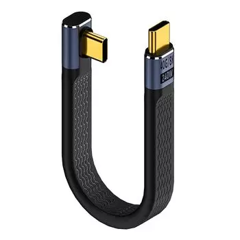 LIANHATA USB-удлинительный кабель типа C USB4.0 Высокоскоростная передача данных 40 Гбит/с Видеовыход 8K при 60 Гц Совместимость с PD Быстрая зарядка 240 Вт USB-C на L-образный