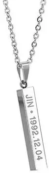 [LIBERTY-M] Ожерелье JIN Titanium Birthday с гравировкой Simple Chain K-POP