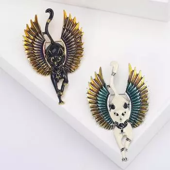 Личность Ангел с крыльями Кошка Брошь Темперамент Экзотический стиль Одежда Животное Булавка Аксессуары