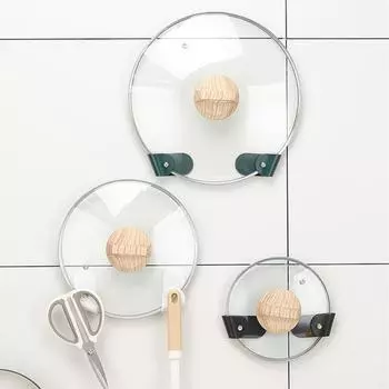 Lid Rack Simple Self-adhesive New Type Household Household Storage Collection Utensils Wall Mounted Pot Lid Rack No Punching