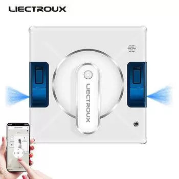 Liectroux YW509 Робот-пылесос для окон, двойной распылитель воды, лазерный датчик, автоматическая швабра для влажной уборки стекол, робот для мытья окон на домашнем полу белый