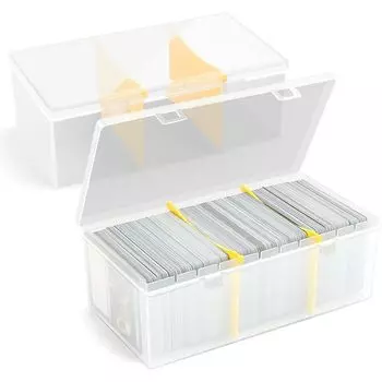 Life2 Kiku Card Box Card Storage Box Container Storage Card Game Card Storage Box Large Capacity Trading Card Storage 3 Grade Transparent