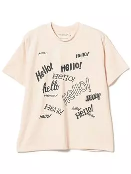 Life Store by TEE GO TO HOLLYWOOD Hello Print БЕСПЛАТНО [Beaming Beams] Футболка женская из материала S/S белый