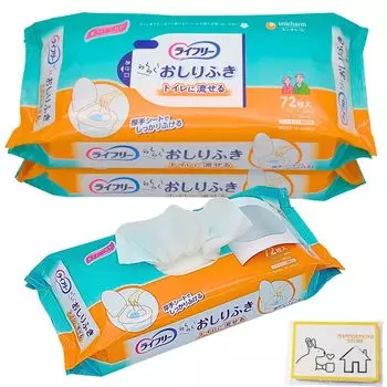 Lifree Wet Flushable 72 Набор оптом Включает Оригинальные Карманные Салфетки, Туалет, Штук, 3, Покупка,
