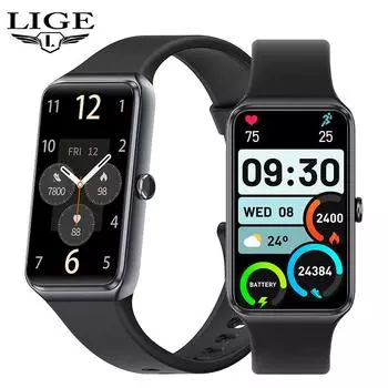 LIGE Новые умные часы C82 Bluetooth Call 1.47 HD экран водонепроницаемые умные часы монитор здоровья спортивный фитнес-браслет silicone strap чёрный