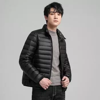 Light Down Jacket Men s Short Autumn and Winter Stand-up Collar Fashion Casual Trend Versatile Warm Jacket Men M