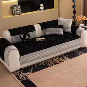 Light luxury high-end sofa cushion cover cloth is universal in all seasons new fixed non-slip and anti-cat scratch seat cushion cover 70*70cm