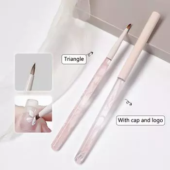 Light Pink Nail Art Pen High Quality Nail Construction Painting Brush Uv Gel Extension Carving Pen Diy Manicure Tools as the picture