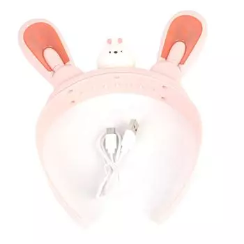 Light Up Bunny Ears Headband Automatic Swing Multiple Light Effects Rechargeable LED Rabbit Ears Hea